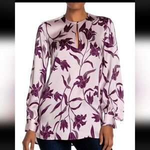 Equipment Silk Purple Floral Blouse Small